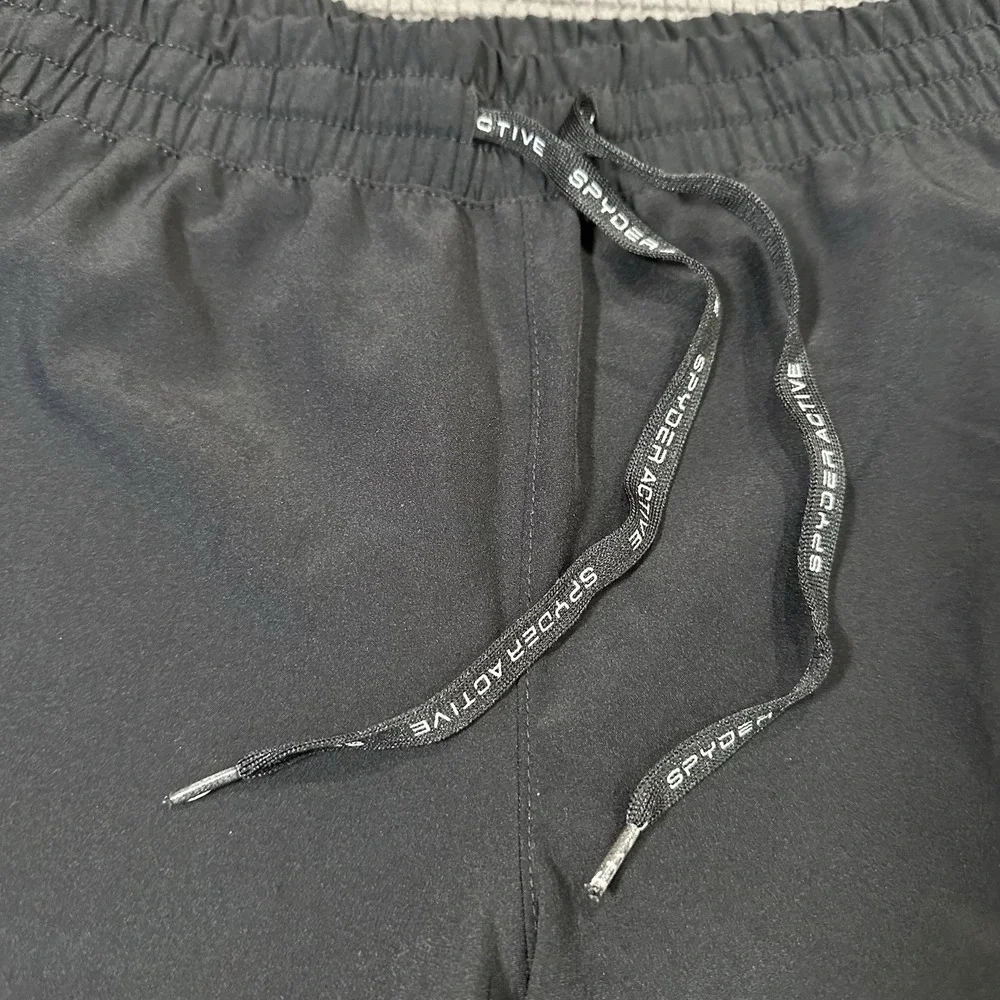 Spyder Active Black Running Training Shorts w/ Compression Liner Men's Large